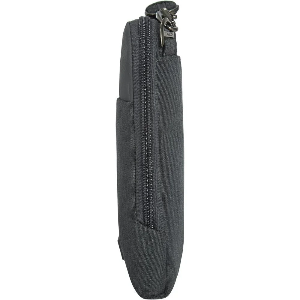 Women's Gray Heather Polyester Anti-Theft Metro Stadium Mini Imported Zipper